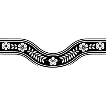 Elegant Floral Border , Black and White, Minimalist, Art vector