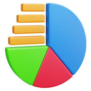 3D Icon Pie Chart Analysis png