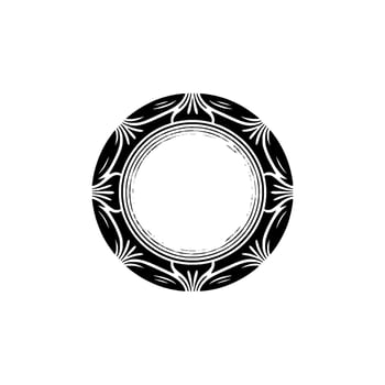 Elegant Circular Frame, Minimalist Ornament on White Background vector