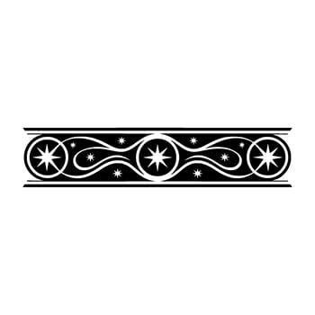 Elegant Black and White Star Motif Border vector