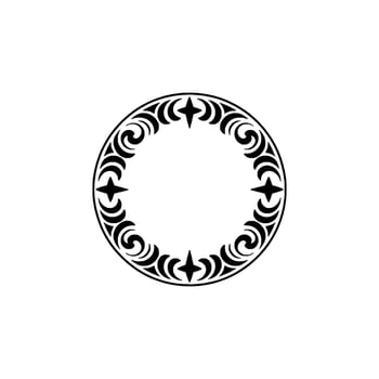 Ornate Circular Frame Element, Black and White , Decorative Border vector
