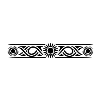 Black and White Ornamental Border with Sunflowers, Illustration vector