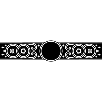 Ornate Black White Border with Celestial Elements vector