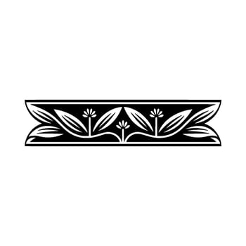 Elegant Black White- Floral, Border , Illustration vector