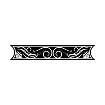 Elegant Black and White Swirl Border , Decorative Element vector