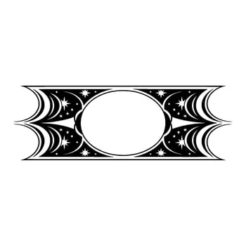 Elegant Black White Frame with Stars, Celestial vector