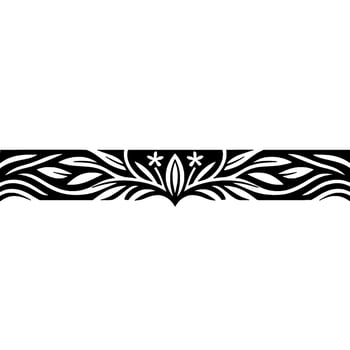 Minimalist Floral Border , Black and White, Modern Style, Elegant vector