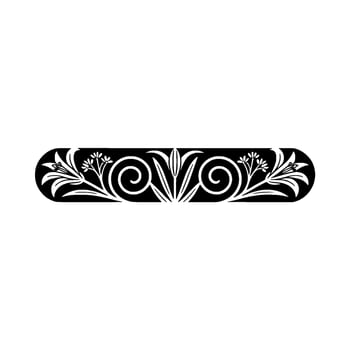 Elegant Floral Border - Black and White, Art Nouveau Style vector