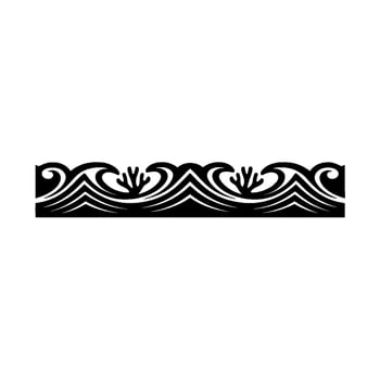 Ocean Waves Pattern - Black Decorative Border vector