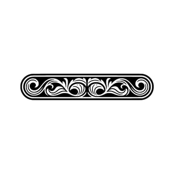 Decorative Scroll Border Element, Black and White, Elegant vector