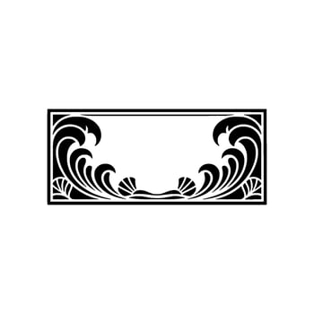Art Deco Wave Frame Element on White Background vector
