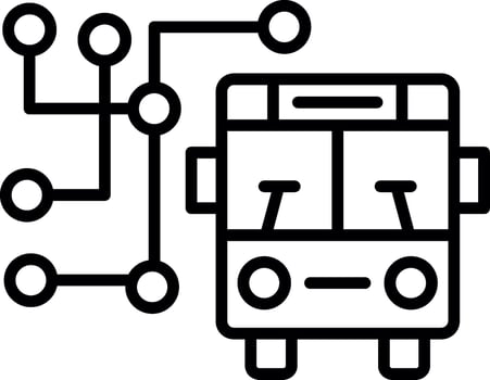 Detailed Bus Route Map vector
