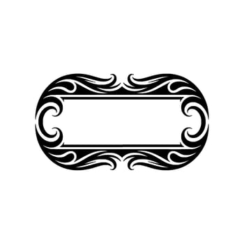 Elegant Black Oval Frame with Ornate Scrollwork on White vector