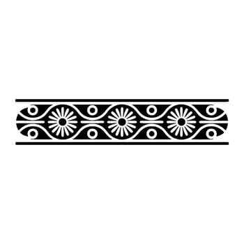 Classic Floral Border Black and White Illustration vector
