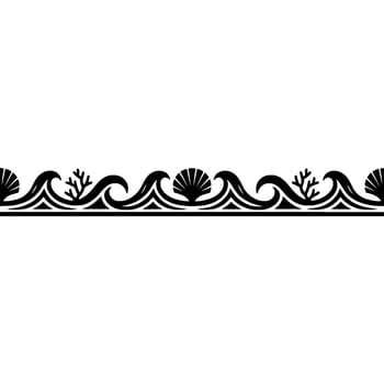 Ocean Border Waves, Shells, and Coral Element vector