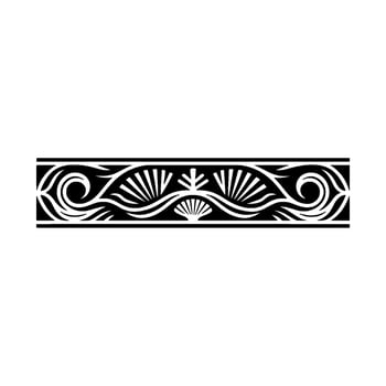 Elegant Black White Decorative Border , Art Deco Inspired vector