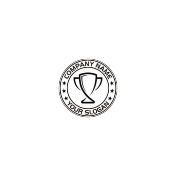 emblem of trophy, simple emblem of trophy logo vector