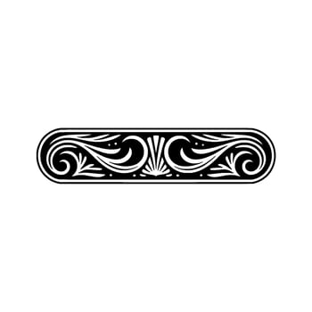 Ornate Black and White Floral Border, Art Deco Style vector