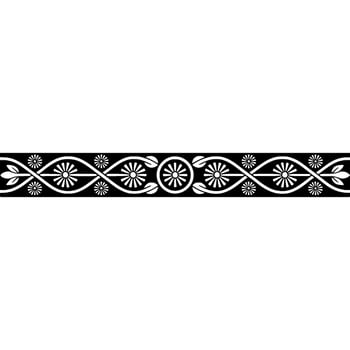 Ornate Floral Border Black and White Element vector