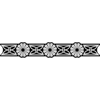 Elegant Floral Border in Monochrome, Decorative Ornament vector