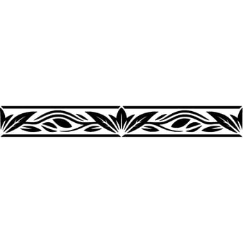 Elegant Black- Floral, Border on White, Decorative vector