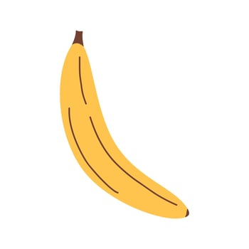 Minimalist banana graphic with clean outlines on white background. Ideal for food packaging, product labels, cafe menus, and organic branding. vector