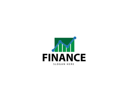 Financial thick bar growth profit market logo design royalty logo vector
