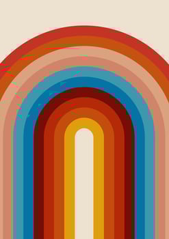 Retro abstract background with a rainbow design vector