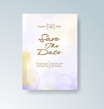 Elegant watercolor wildflower wedding card. vector