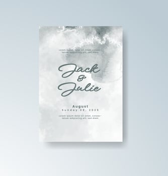 Soft sky blue watercolor background wedding invite. vector