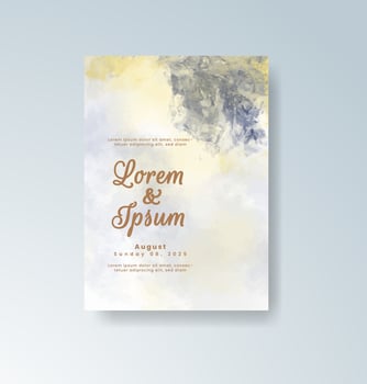 Watercolor gradient wedding card with floral overlay. vector