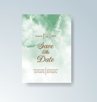 Simple wedding card with soft watercolor overlay. vector