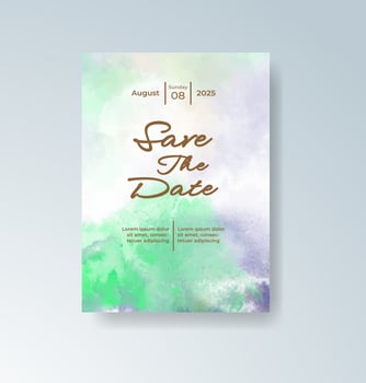 Light and airy wedding invitation with watercolor style. vector