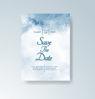 Misty blue-gray watercolor background for calm events. vector