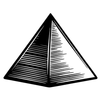 Hand drawn pyramid illustration in vintage engraving isolated on white background vector