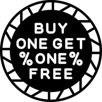 Buy One Get Free Glyph vector