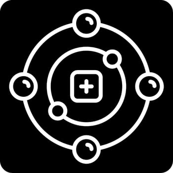 Orbiting Electron Symbol Glyph vector