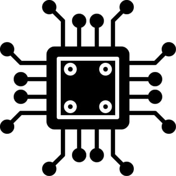 Integrated Microchip Board Glyph vector