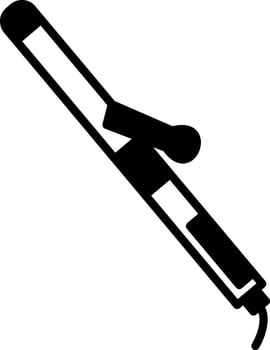 Ceramic Curling Hair Iron Glyph vector