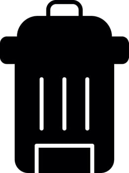 Street Trash Disposal Can Glyph vector