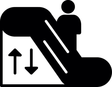 Moving Airport Escalator Glyph vector