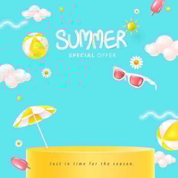 Summer themed promotional graphic vector