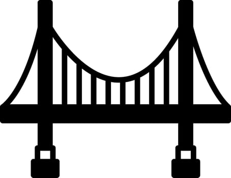 Urban Suspension Bridge Model Glyph vector