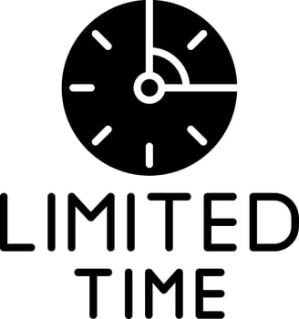 Limited Time Deal Alert Glyph vector