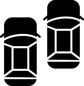 Vehicle Blind Spot Zone Glyph vector