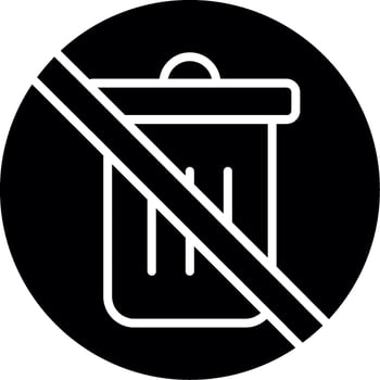 No Littering Warning Sign Glyph vector