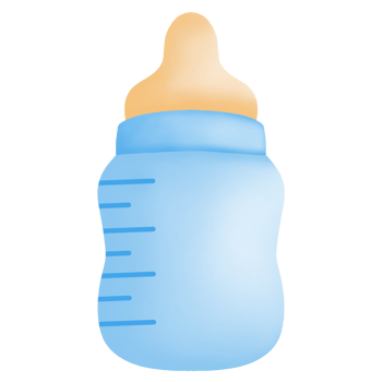 Blue baby milk bottle illustration png