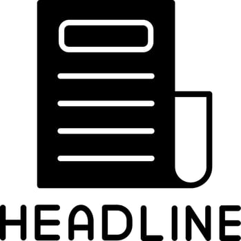 Major News Headline Alert Glyph vector