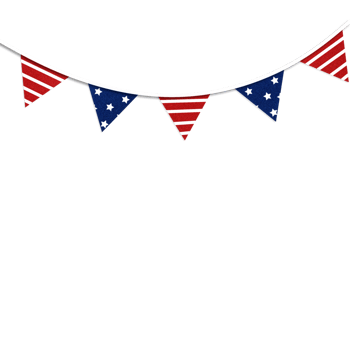 An american flag bunting on a Transparent background png