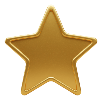 Luxurious golden star with smooth edges and metallic sheen png